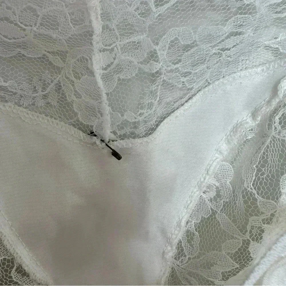 Vintage coquette  lace nylon top Marie Antoinette cottagecore 36 Fairycore - Picture 7 of 8